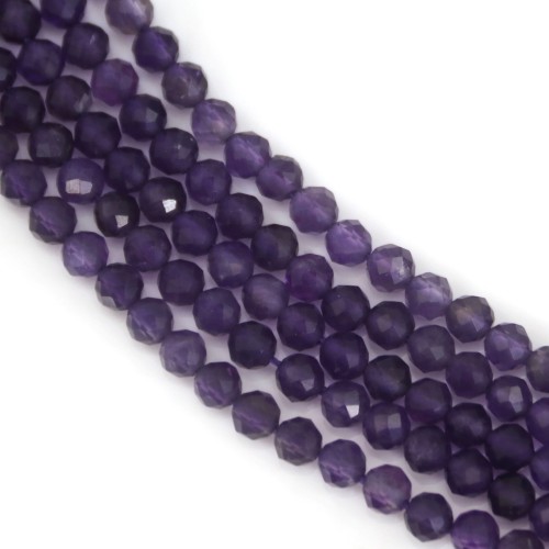 Amethyst rund facettiert 3.5mm x 39cm
