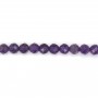 Amethyste violette, de forme ronde facetté 3 - 3.5mm x 34cm