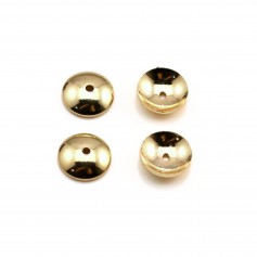 Coupelle lisse dorée sur laiton 6mm x 10pcs