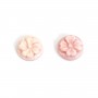Cabochon Cameo Rosa Conchiglia fiore rotondo 8mm x 1pc