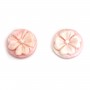 Cabochon Cameo Rosa Concha flor redonda 12mm x 1pc