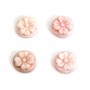 Cabochon Cameo Conch Rosa rund Blume 10mm x 1St