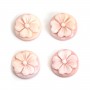 Cabochon Cameo Rosa Conchiglia fiore rotondo 14mm x 1pc