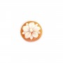 Cabochon Cameo Conch carnelian round flower 12mm x 1pc