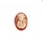 Cabochão Cameo Concha cornalina oval anjo 8x10mm x 1pc