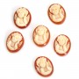 Cabochon Camée Conque cornaline ovale ange 8x10mm x 1pc