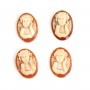 Cabochão Cameo Concha cornalina oval anjo 10x14mm x 1pc