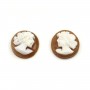 Cabochon Cameo Conch Sardoine rund Frau 10mm x 2pcs