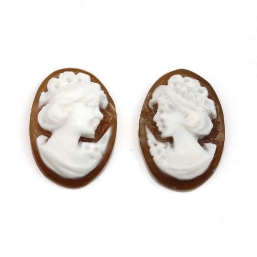 Cabochon Camée Conque sardoine ovale femme 10x14mm x 1pc