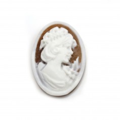 Cabochon Cameo Donna Ovale Sardony Conch 13x18mm x 1pc