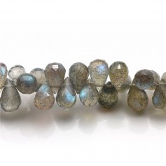 Labradorite faceted drop x 1pc