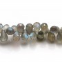 Labradorite faceted drop x 1pc