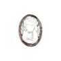 Cabochon Kamee Perlmutt grau oval Engel 10x14mm x 1St