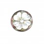 Cabochon Cameo Mother-of-pearl round flower 16mm x 1pc