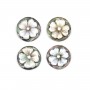 Cabochão Cameo Madrepérola flor redonda 12mm x 1pc