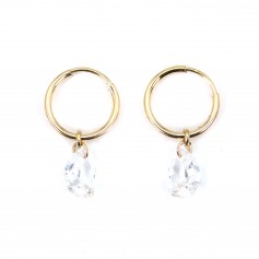 Orecchini a goccia in ossido di zirconio 6x8mm - riempiti d'oro x 2 pezzi