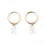 Brinco com gota de óxido de zircónio 6x8mm - Preenchido a ouro x 2pcs