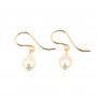 Boucles d'oreilles perle de culture blanche baroque goutte 6x8mm - Gold Filled x 2pcs