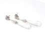 Rock cristal drop earring 7x23mm - Silver 925 Rhodium x 2pcs