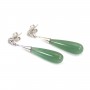 Aventurine drop earring 7x23mm - Silver 925 Rhodium x 2pcs