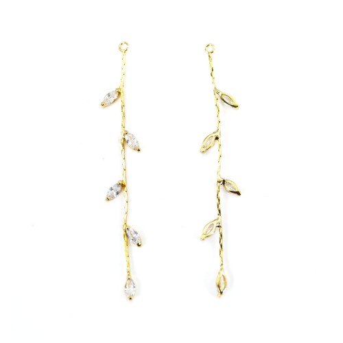 Round pendant 14mm , with pearl beads, plated with "flash" gold on brass x 1pc