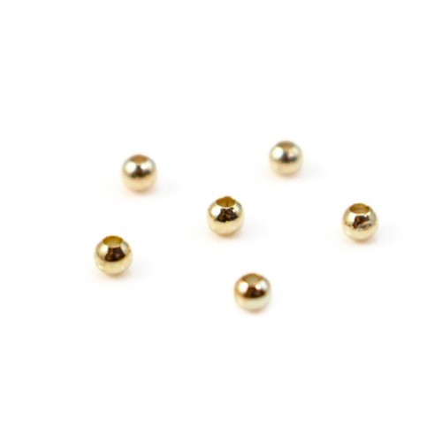 Boule dorée sur laiton 1.6x4mm x 20pcs