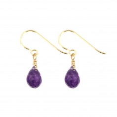 Amethyst Ohrring Tropfen facettiert 4x6mm - Gold Filled x 2pcs