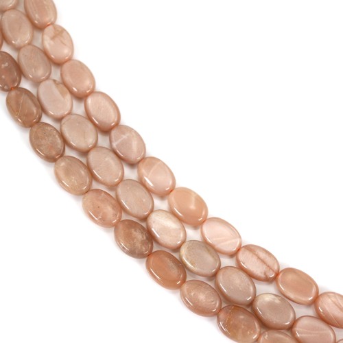 Pedra da lua laranja oval 10x14mm x 40cm