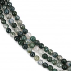 Round moss agate 6.5mm x 39cm