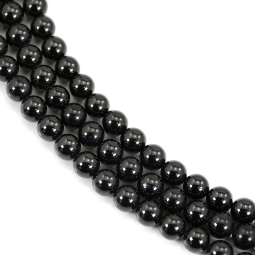 Spinell schwarz rund 6mm x 38cm