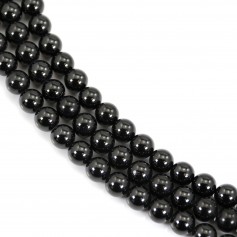 Spinell schwarz rund 6mm x 38cm