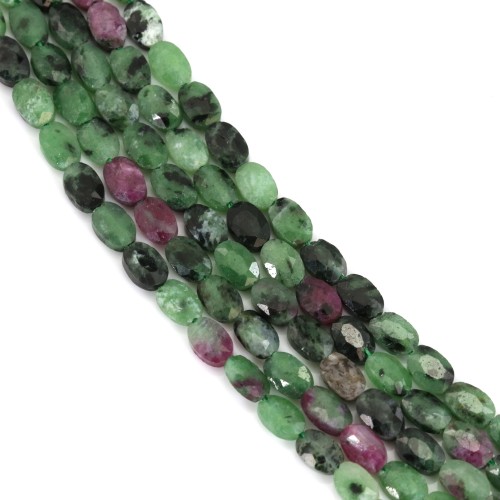 Rubino ovale sfaccettato di zoisite 4x6mm x 39cm