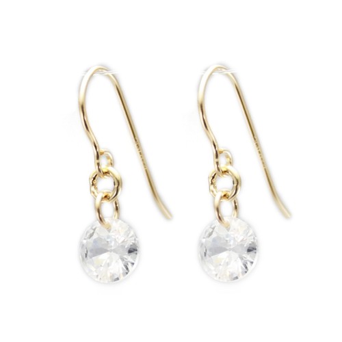 Orecchini tondi in ossido di zirconio 5 mm - riempiti d'oro x 2 pezzi