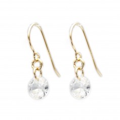 Brinco redondo de óxido de zircónio 5mm - Preenchido a ouro x 2pcs