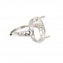 Verstellbarer Ring für Cabochon 13x18mm - 925er Silber rhodiniert x 1Stk