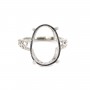 Anello regolabile per cabochon 13x18 mm - Argento 925 rodiato x 1 pezzo
