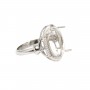 Anello regolabile per cabochon 13x18 mm - ossido di zirconio e argento 925 rodiato x 1 pezzo