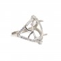 Anillo ajustable decorado para cabujón 10x14mm - Óxido de circonio & Plata 925 rodio x 1pc