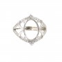 Anillo ajustable decorado para cabujón 10x14mm - Óxido de circonio & Plata 925 rodio x 1pc