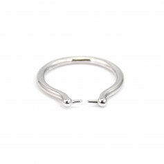 Anello con perle completamente forato - Argento 925 rodiato x 1 pezzo