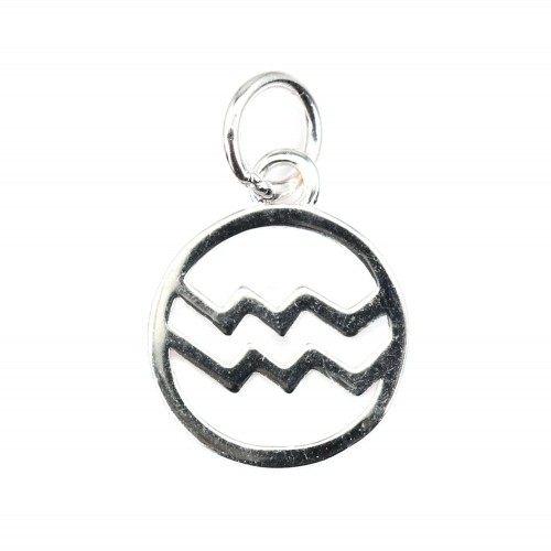 Pendente signo astrológico 10x15mm - Aquário - Prata 925 x 1unidade