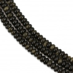 Disco de obsidiana - Heishi - 2x4mm x 39cm