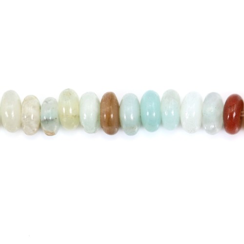 Redondo multicolorido de Amazonite - Heishi - 2x4mm x 39cm
