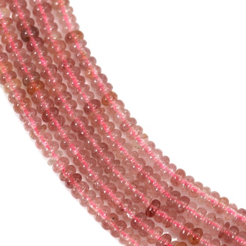 Cortante redondo de cuarzo - Heishi - 2x4mm x 39cm