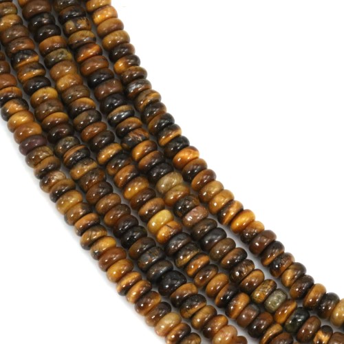 Olho de tigre redondo - Heishi - 2x4mm x 39cm