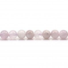 Kunzite de couleur violette, de forme ronde, 6mm x 39cm