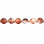 Quartz Hématoïde rouge (Quartz feu) rond plat facetté 8mm x 38cm