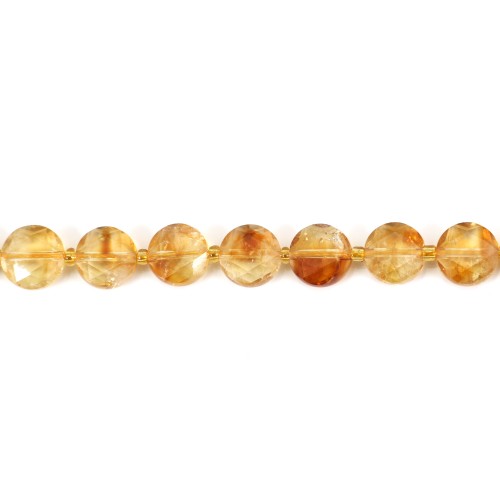 Citrine rond plat facetté 8.5mm x 38cm (39pcs)