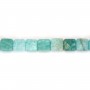 Amazonite blue, in the shape of a faceted square 6mm x 39cm