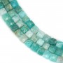 Amazonite bleu, de forme carré facette 6mm x 39cm